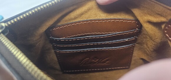 NWOT Patricia Nash Bacoli Cavo Border Tooled Leather Crossbody Tan brown - Picture 5 of 10